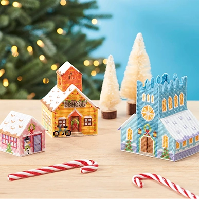 3D cross stitch village