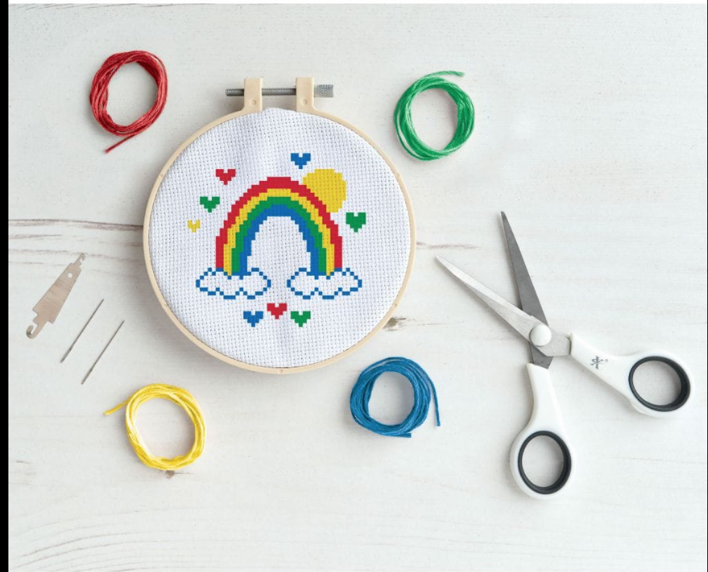 Red Cross Pattern Printable cross-stitch-kits-for-beginners-rainbow-85cdc93 – The World of Cross ...